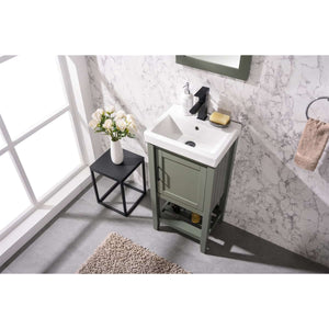18" Pewter Green Single Sink Vanity - WLF9018-PG