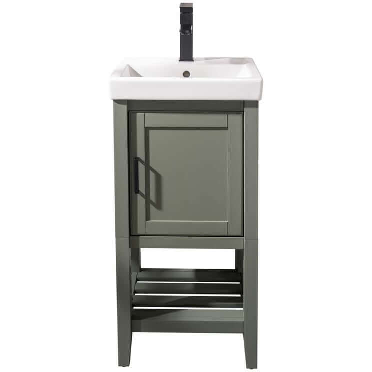 18" Pewter Green Single Sink Vanity - WLF9018-PG