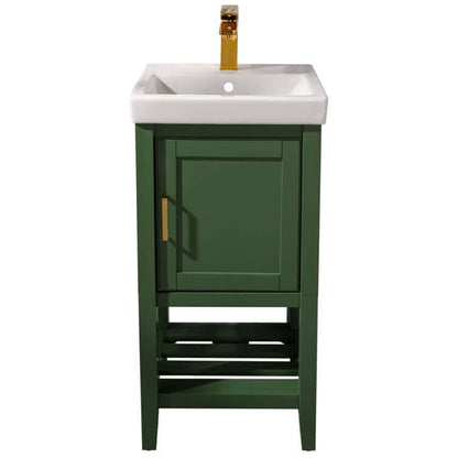 18" Pewter Green Single Sink Vanity - WLF9018-VG