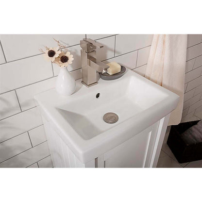 18" White Single Sink Vanity - WLF9018-W