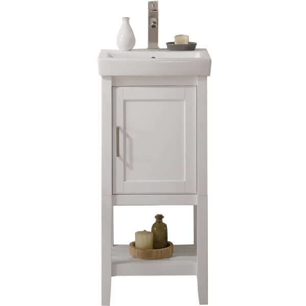 18" White Single Sink Vanity - WLF9018-W