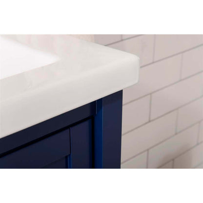 24" KD Blue Single Sink Vanity - WLF9024-B