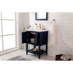 24" KD Blue Single Sink Vanity - WLF9024-B