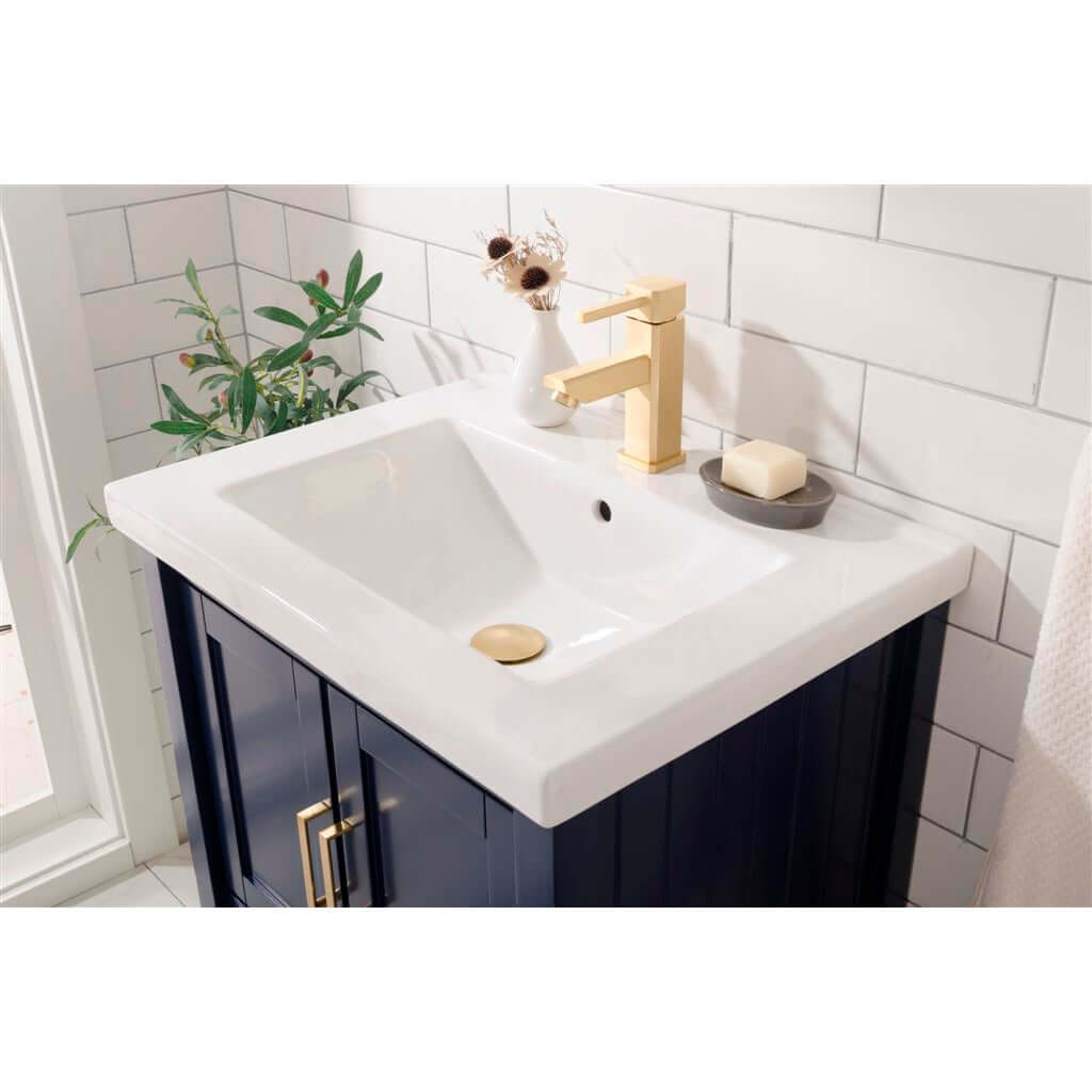 24" KD Blue Single Sink Vanity - WLF9024-B