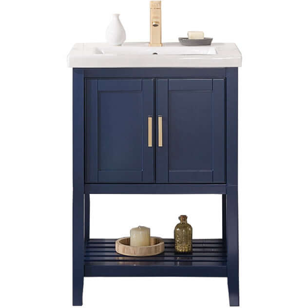 24" KD Blue Single Sink Vanity - WLF9024-B