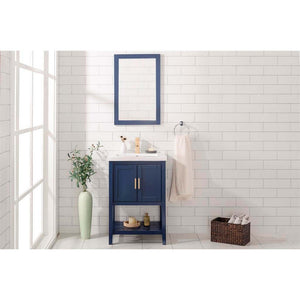 24" KD Blue Single Sink Vanity - WLF9024-B