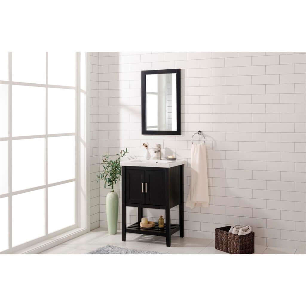 24" KD Espresso Single Sink Vanity - WLF9024-E