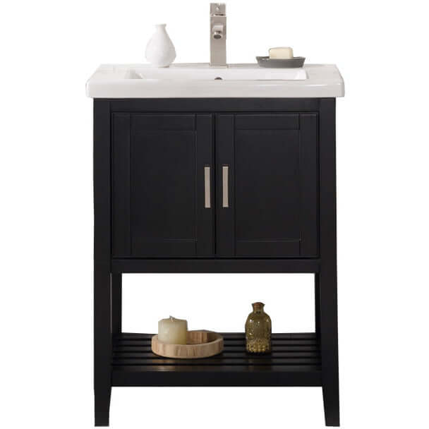 24" KD Espresso Single Sink Vanity - WLF9024-E