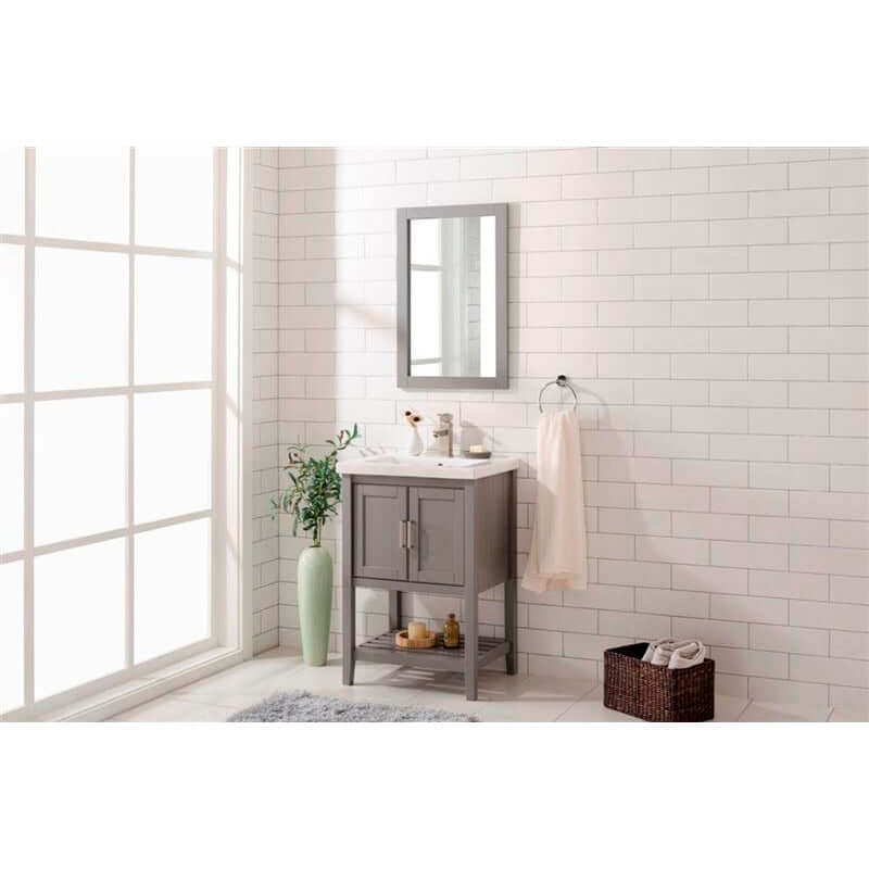 24" KD Gray Single Sink Vanity - WLF9024-G