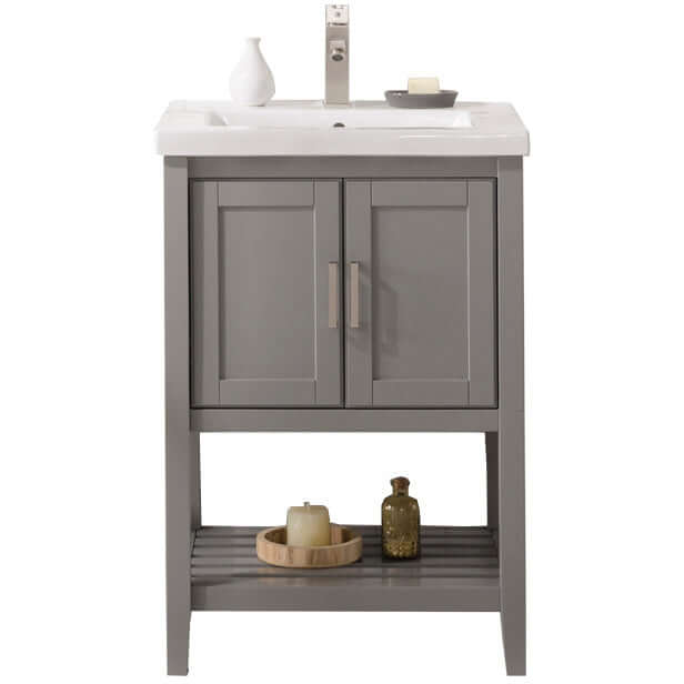 24" KD Gray Single Sink Vanity - WLF9024-G