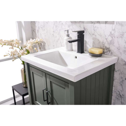 24" KD Pewter Green Single Sink Vanity - WLF9024-PG