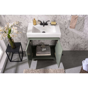 24" KD Pewter Green Single Sink Vanity - WLF9024-PG