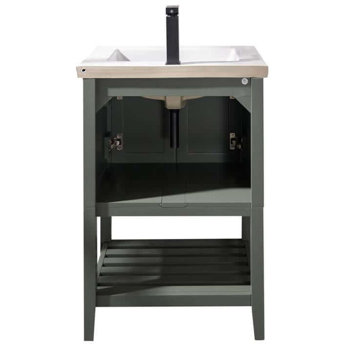 24" KD Pewter Green Single Sink Vanity - WLF9024-PG