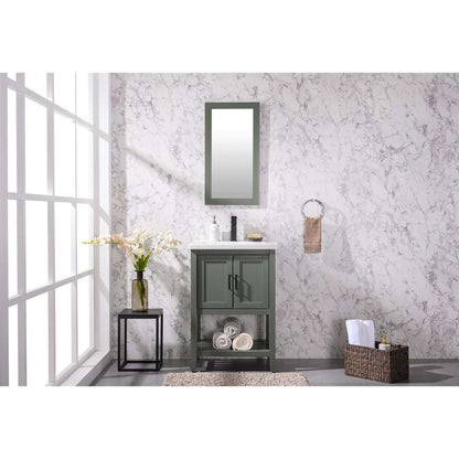 24" KD Pewter Green Single Sink Vanity - WLF9024-PG