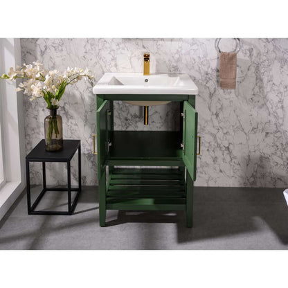 24" KD Vogue Green Single Sink Vanity - WLF9024-VG