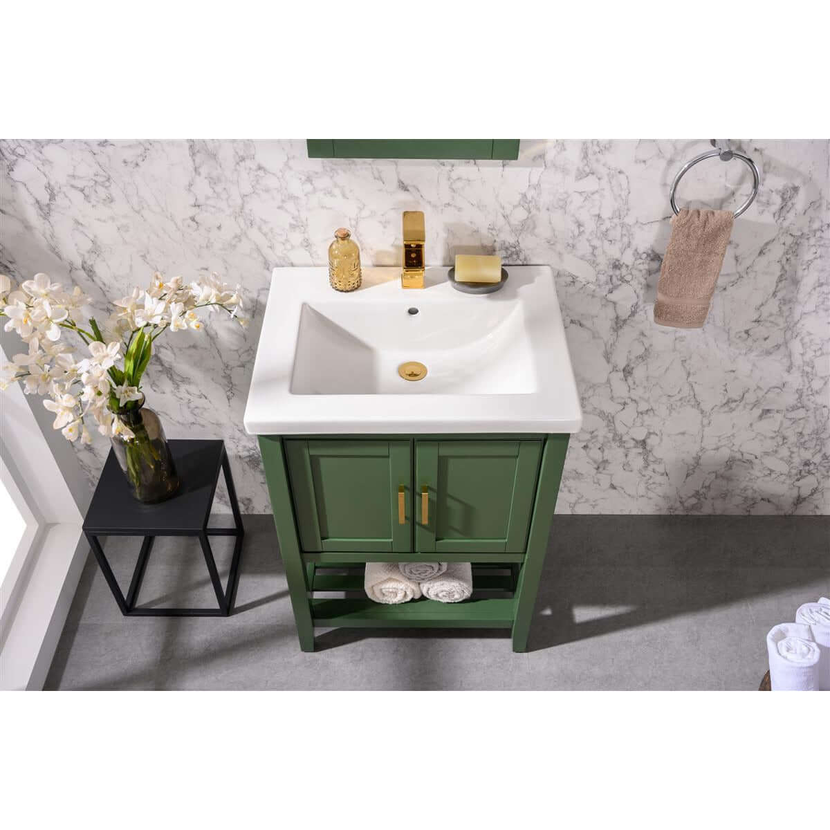 24" KD Vogue Green Single Sink Vanity - WLF9024-VG