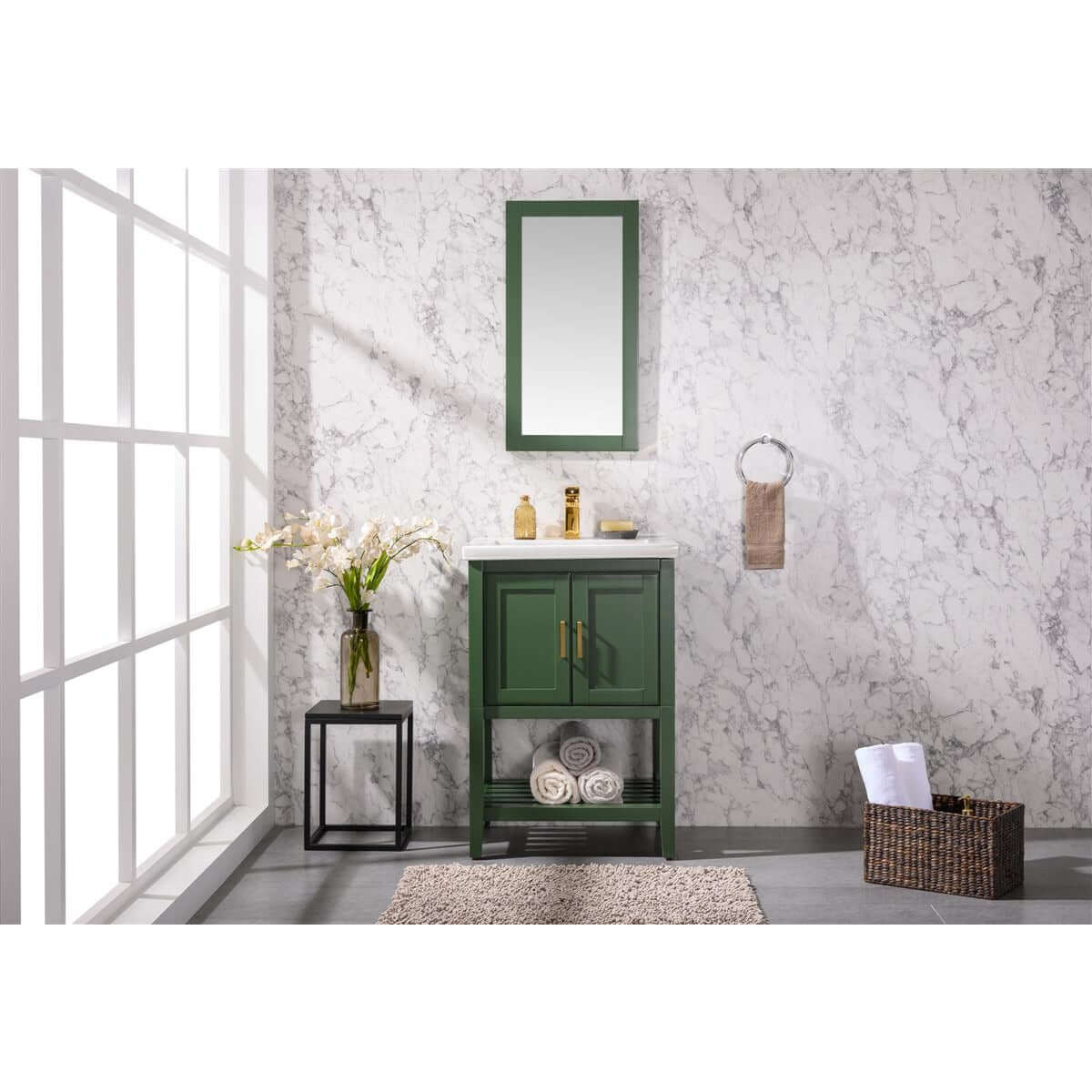 24" KD Vogue Green Single Sink Vanity - WLF9024-VG