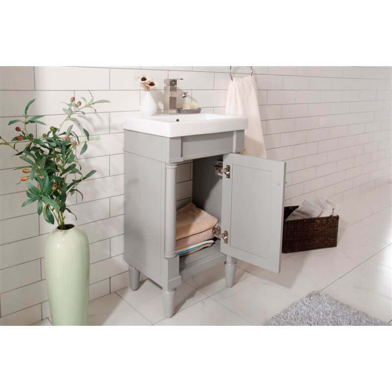 18" Gray Single Sink Vanity - WLF9218-G