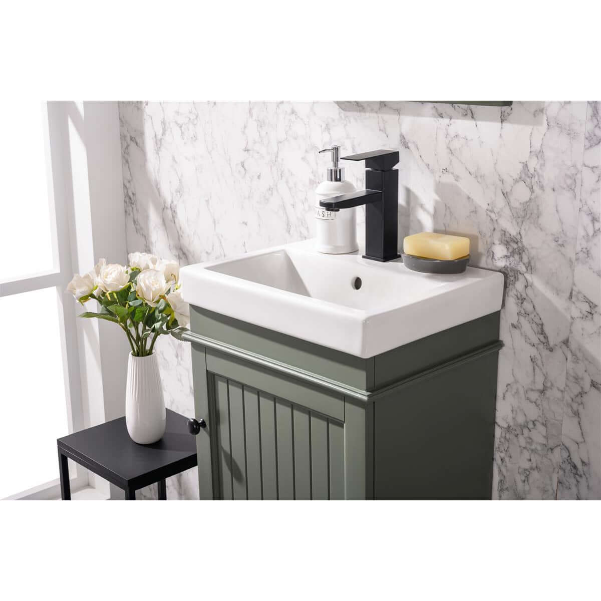 18" Pewter Green Single Sink Vanity - WLF9318-PG