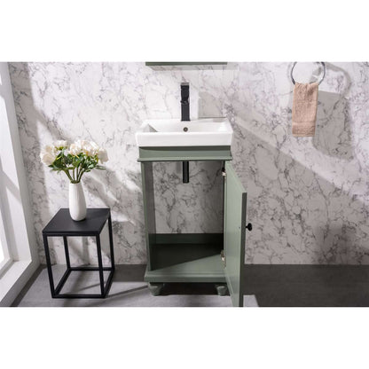 18" Pewter Green Single Sink Vanity - WLF9318-PG