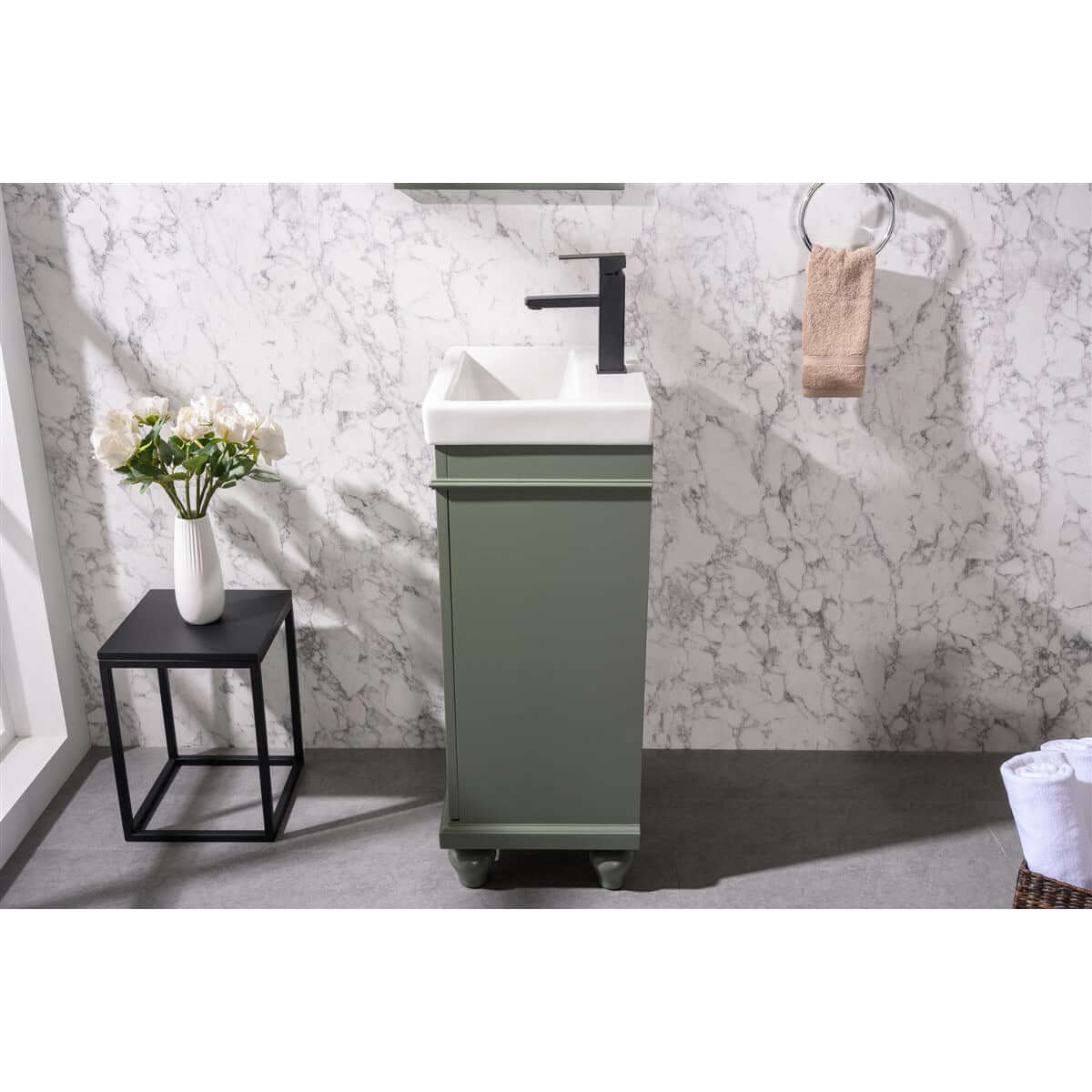 18" Pewter Green Single Sink Vanity - WLF9318-PG