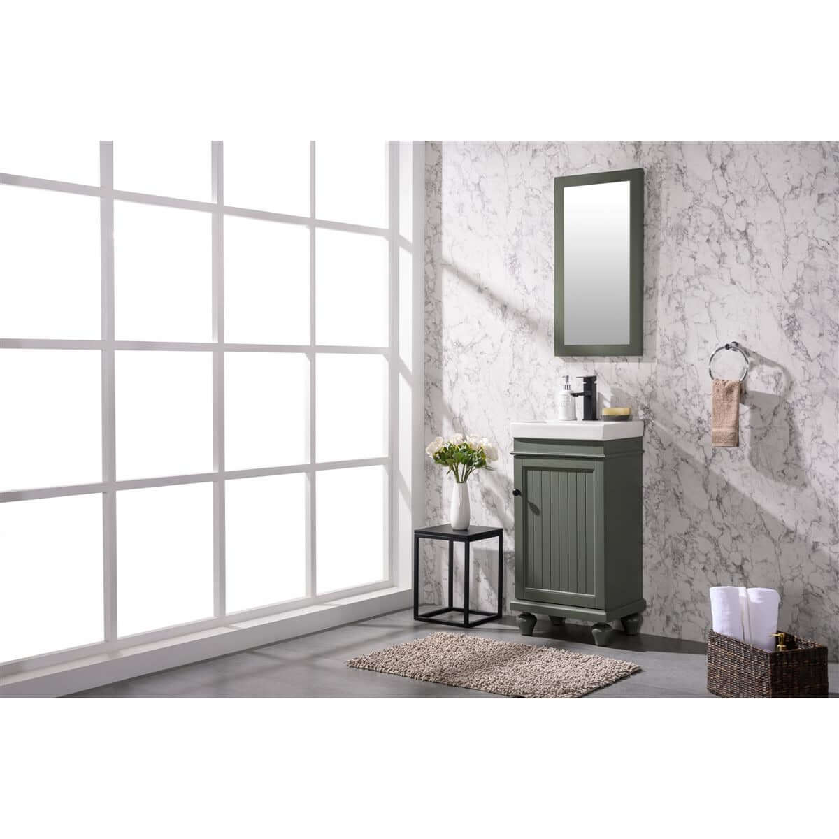 18" Pewter Green Single Sink Vanity - WLF9318-PG