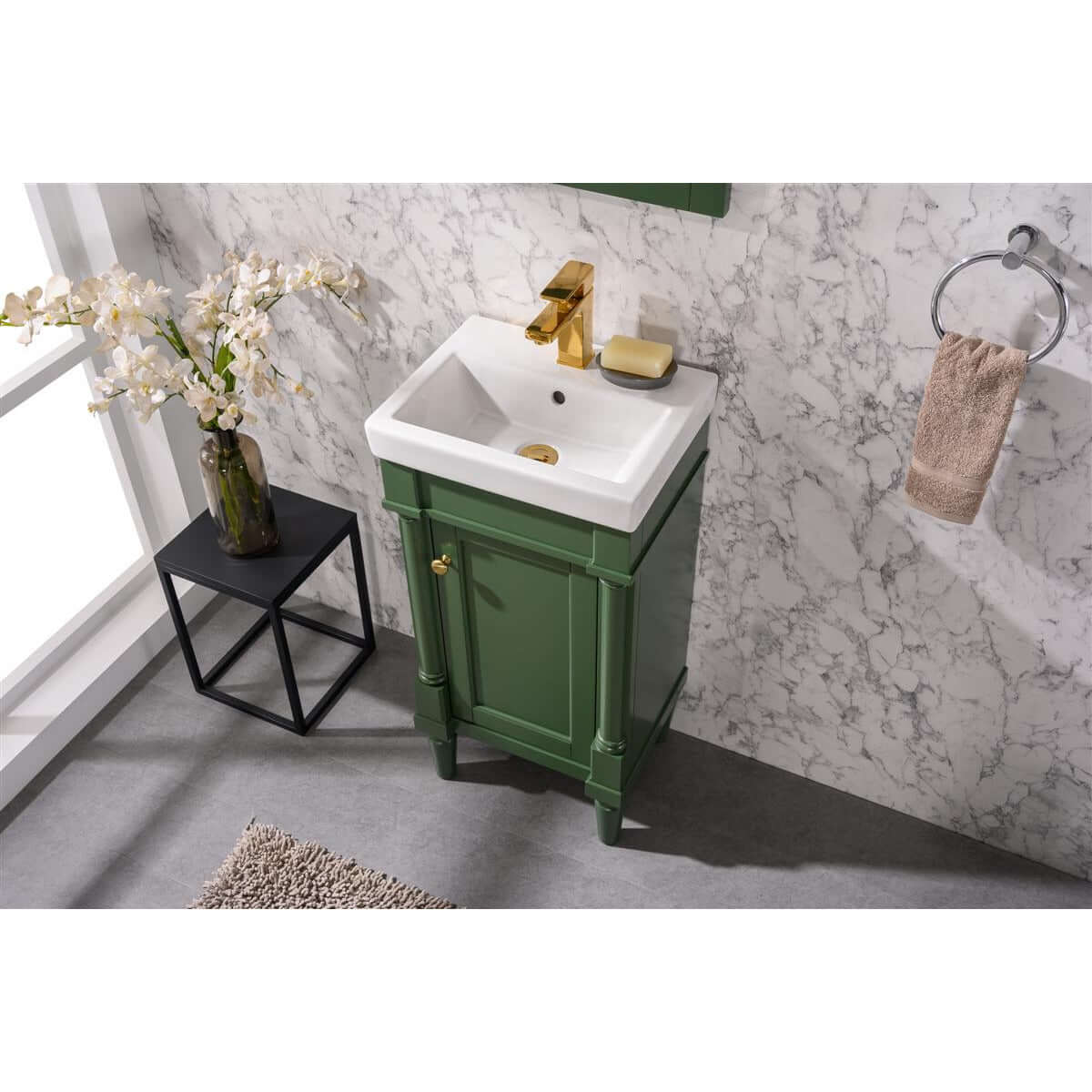 18" Vogue Green Single Sink Vanity - WLF9218-VG