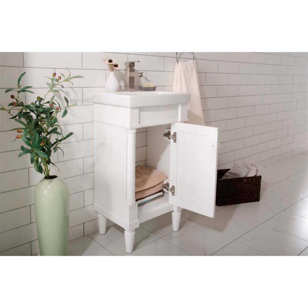 18" White Single Sink Vanity - WLF9218-W