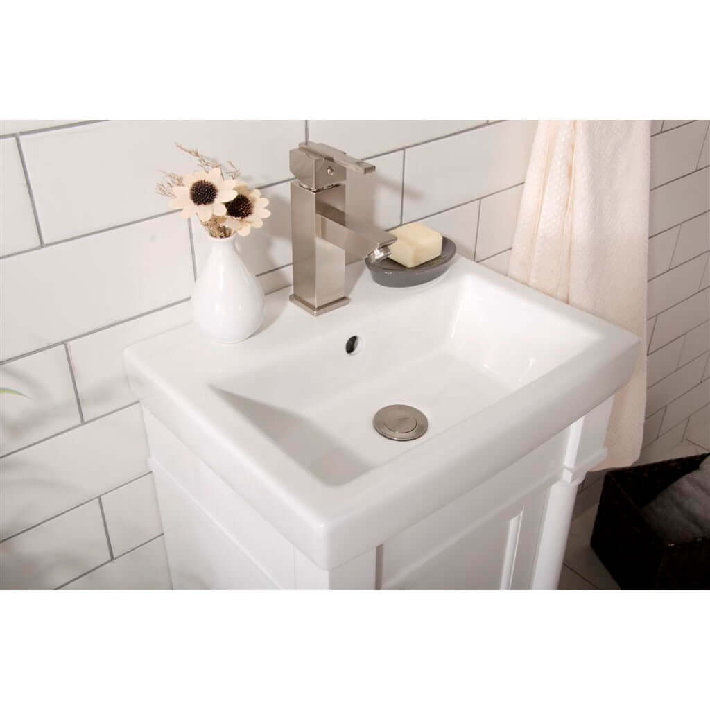 18" White Single Sink Vanity - WLF9218-W