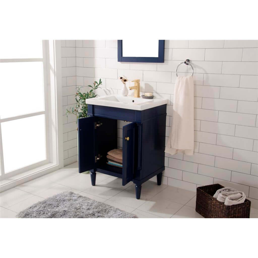 24" Blue Sink Single Vanity - WLF9224-B