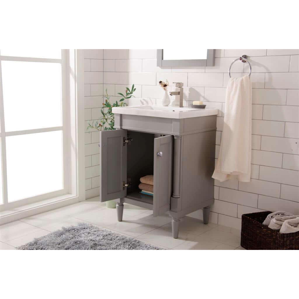 24" Gray Single Sink Vanity - WLF9224-G