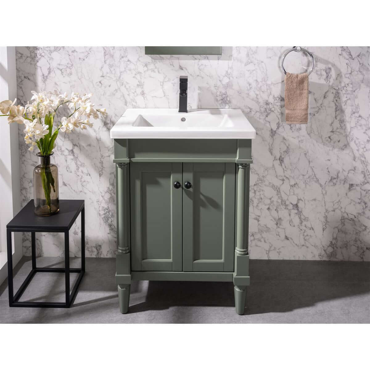 24" Pewter Green Sink Vanity - WLF9224-PG