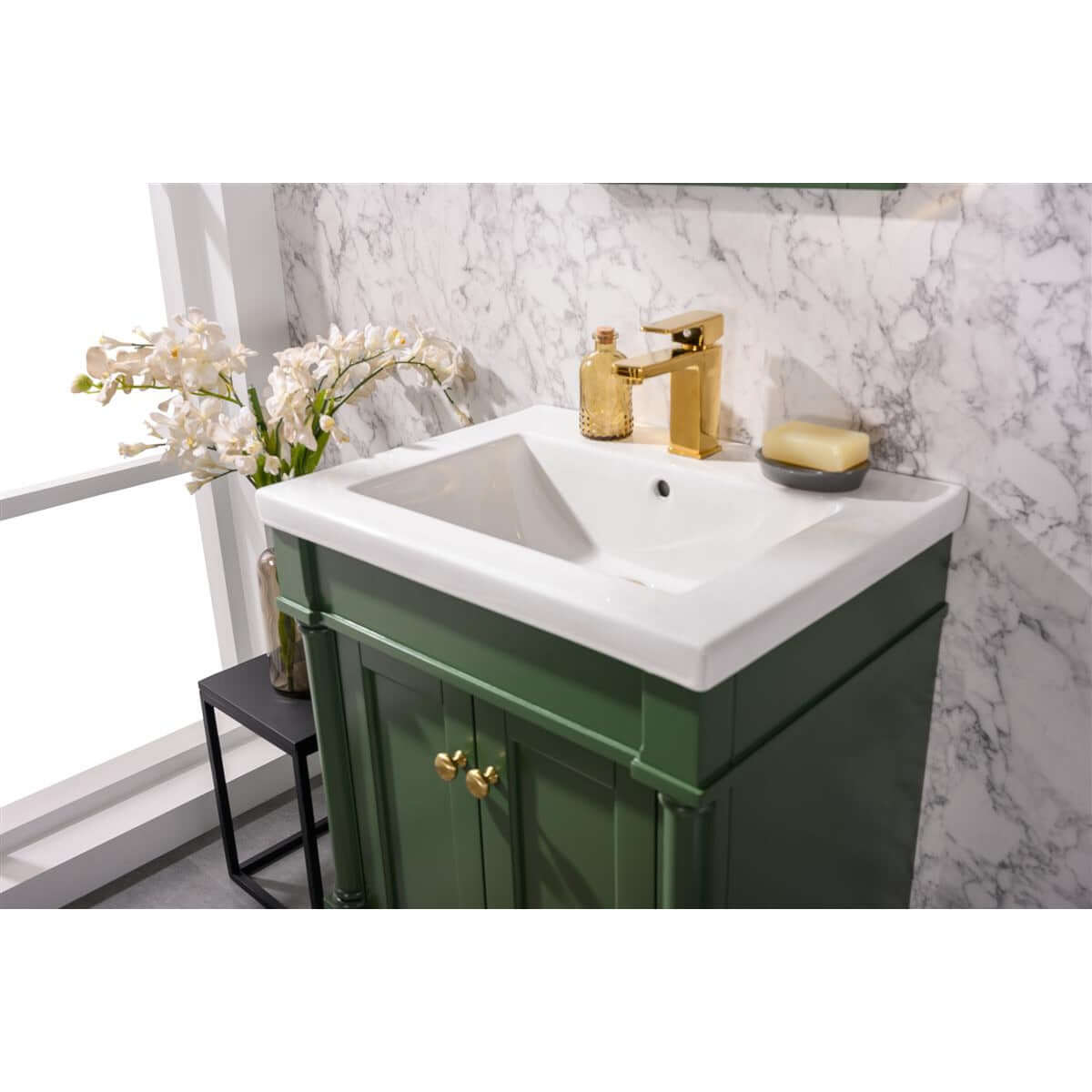 24" Pewter Green Sink Vanity - WLF9224-VG