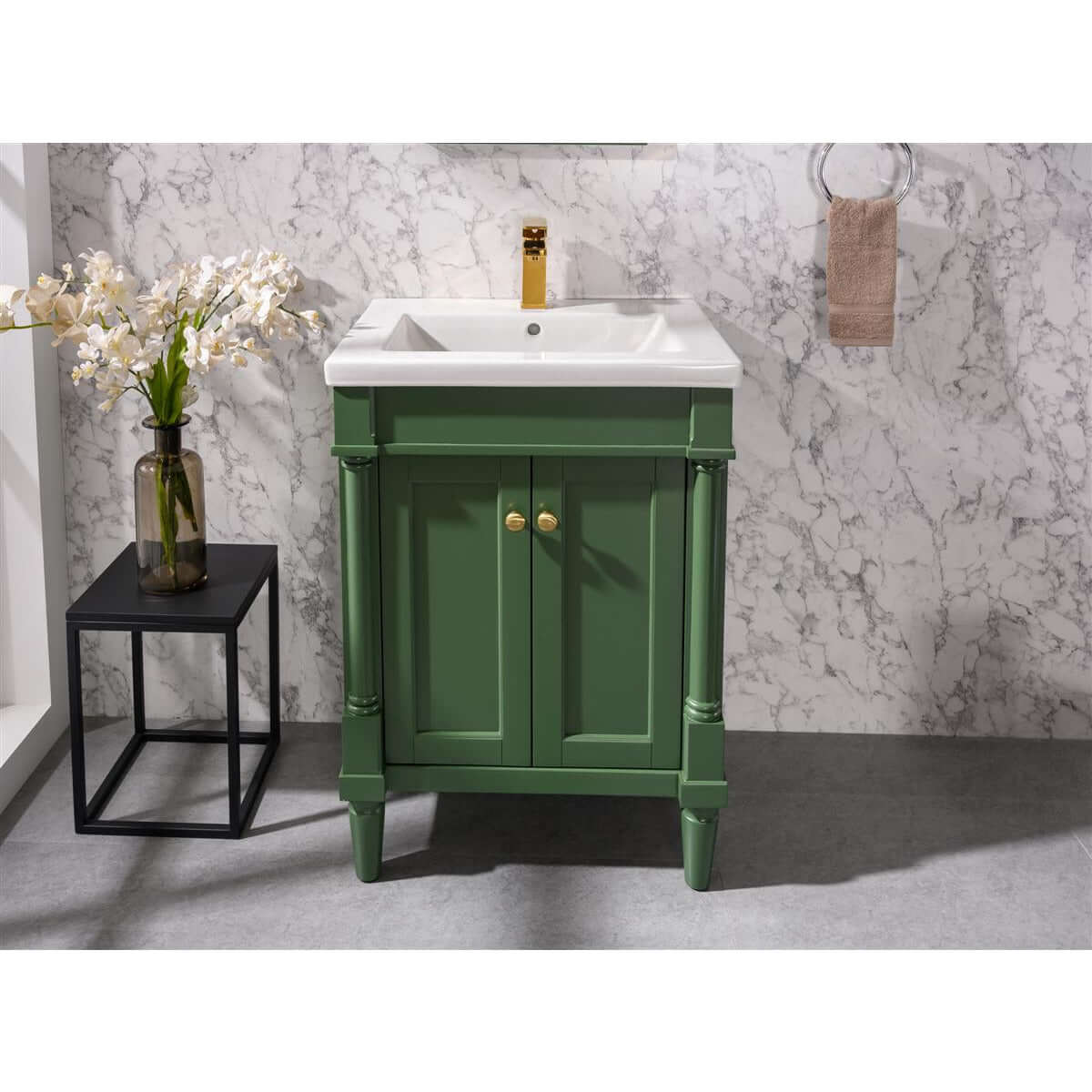 24" Pewter Green Sink Vanity - WLF9224-VG