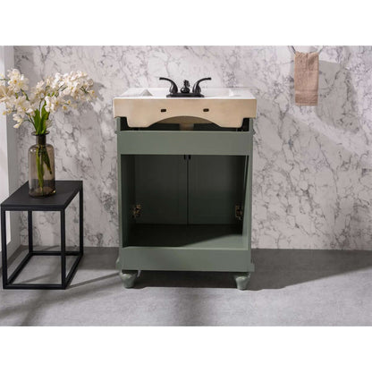 24" Pewter Green Sink Vanity - WLF9324-PG