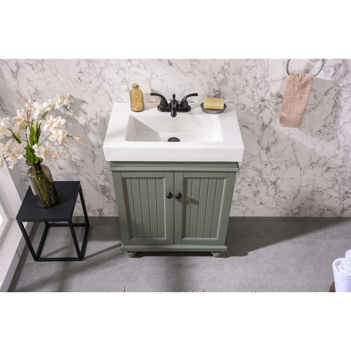 24" Pewter Green Sink Vanity - WLF9324-PG