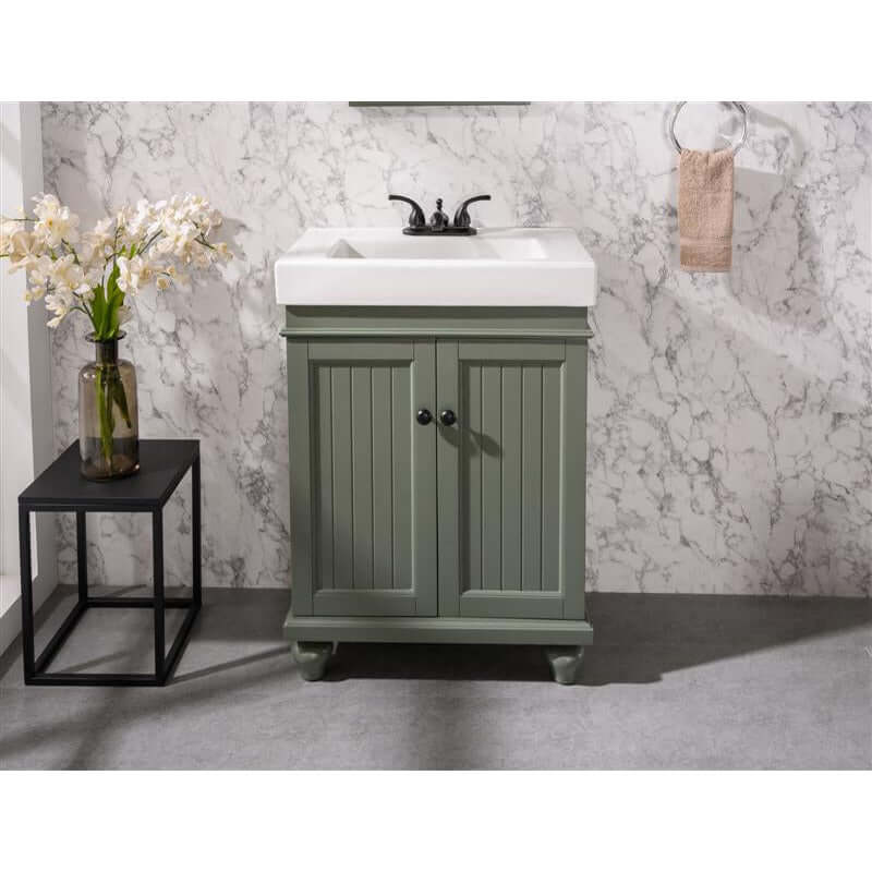 24" Pewter Green Sink Vanity - WLF9324-PG