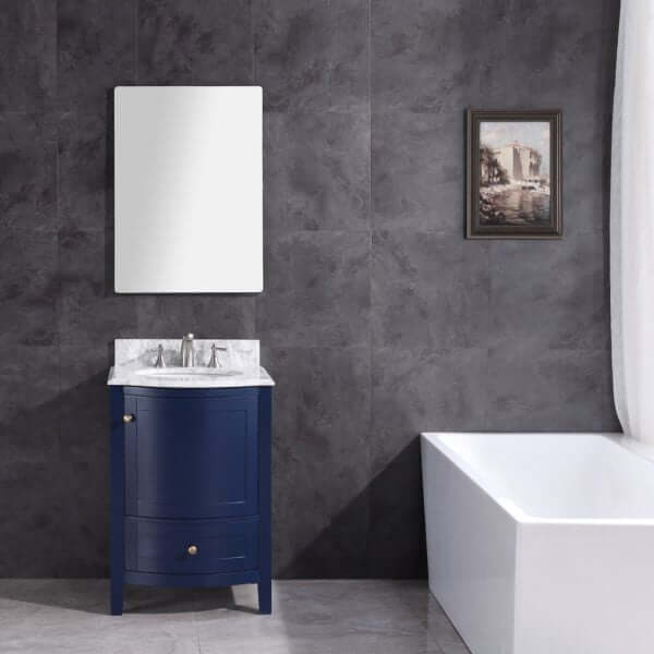 24" Blue Bathroom Vanity Without Mirror - PVC - WT9309-24-B-PVC