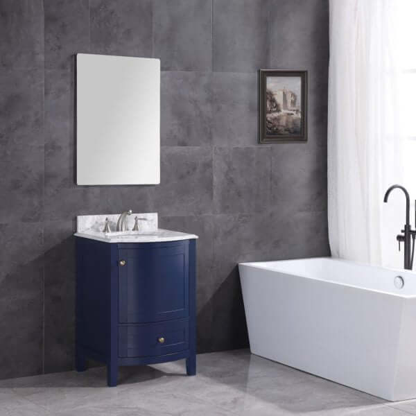 24" Blue Bathroom Vanity Without Mirror - PVC - WT9309-24-B-PVC