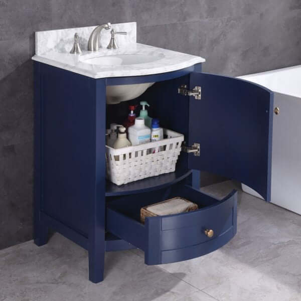 24" Blue Bathroom Vanity Without Mirror - PVC - WT9309-24-B-PVC