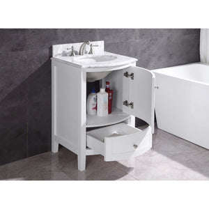 24" White Bathroom Vanity - Pvc - WT9309-24-W-PVC