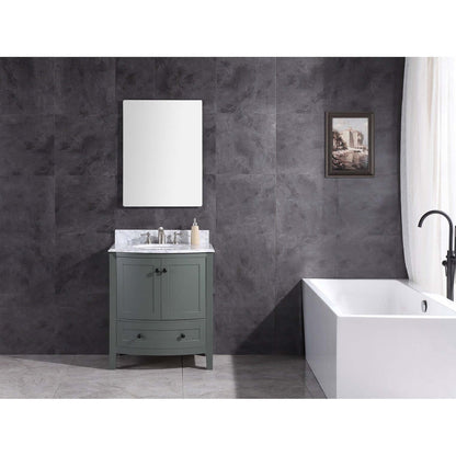 30" Pewter Green Bathroom Vanity - Pvc - WT9309-30-PG-PVC