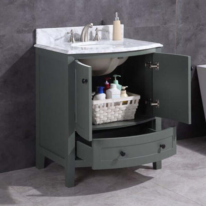 30" Pewter Green Bathroom Vanity - Pvc - WT9309-30-PG-PVC