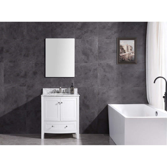 30" White Bathroom Vanity - Pvc - WT9309-30-W-PVC