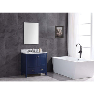36" Blue Bathroom Vanity-Pvc - WT9309-36-B-PVC