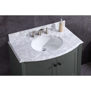 36" Pewter Green Bathroom Vanity - Pvc - WT9309-36-PG-PVC