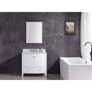 36" White Bathroom Vanity-Pvc - WT9309-36-W-PVC