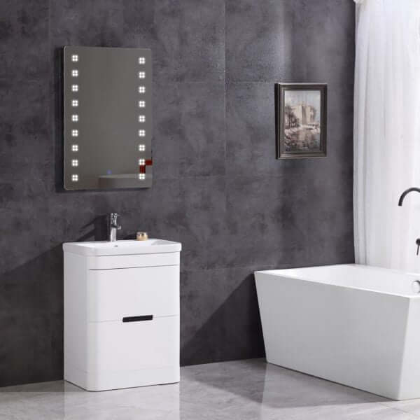 24" Bathroom Vanity with Led Mirror- PVC - WT9329-24-PVC