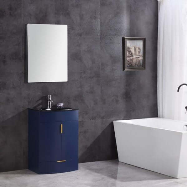 24" Blue Bathroom Vanity - PVC - WTM8130-24-B-PVC