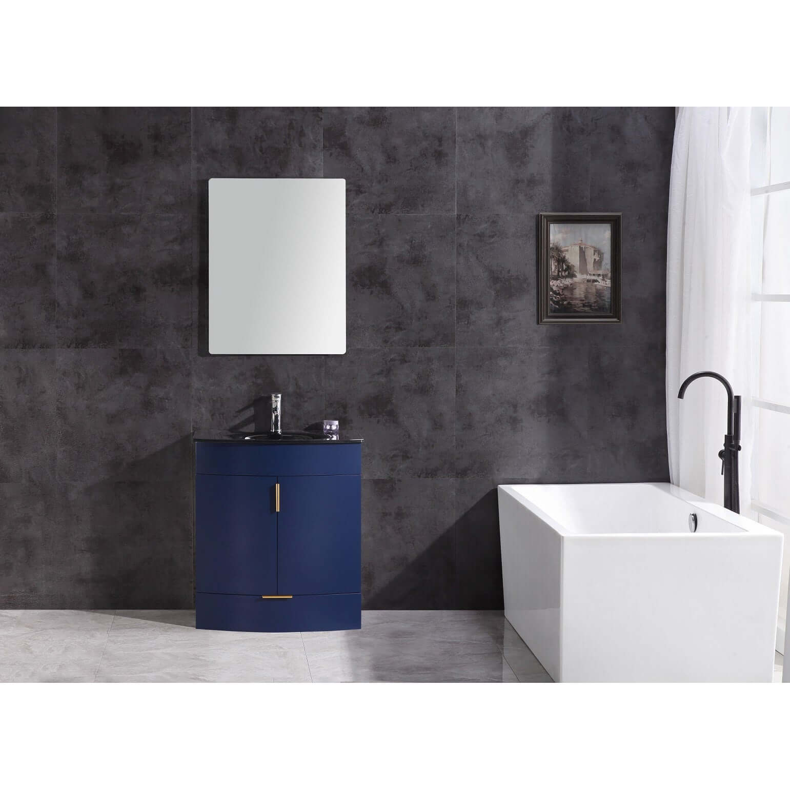 30" Blue Bathroom Vanity - Pvc - WTM8130-30-B-PVC